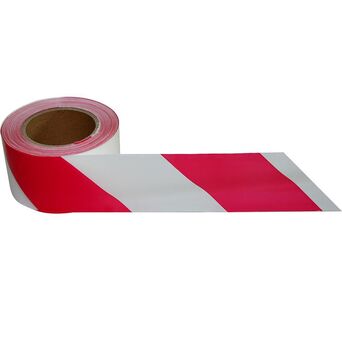 Fita Sinalizadora, Polipropileno, 70 mm x 250 m, Branco e Vermelho