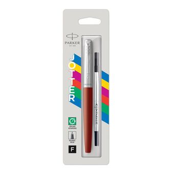 PARKER Esferográfica Rollerball Recarregável Jotter Originals, Ponta Média, Corpo Vermelho, Tinta Preta