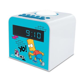 METRONIC Rádio Despertador Bart Simpson, Branco e Azul