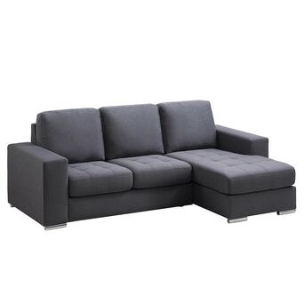 LOURINI Sofá de 2 Lugares Army com Chaise Longue Lado Direito, 204 x 87 x 90 - 145 cm, Cinzento