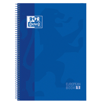 Oxford Caderno Espiral Euro, A4, 80 Folhas, Pautado, Azul