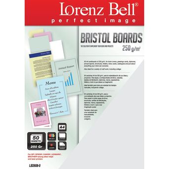 LORENZ BELL Cartolina A4, 210 x 297 mm, 250 g/m², Cinzento, 50 Unidades