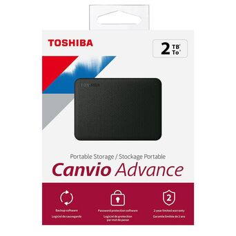 TOSHIBA Disco Rígido Externo Canvio® Advance, 2,5”, 2 TB, USB 3.2 Gen 1., Preto