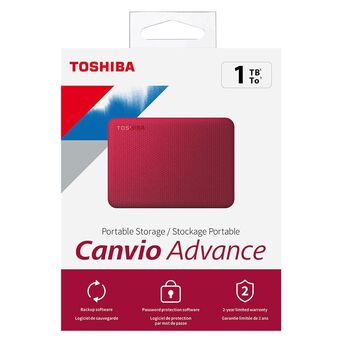 TOSHIBA Disco Rígido Externo Canvio® Advance, 2,5”, 1 TB, USB 3.2 Gen 1., Vermelho