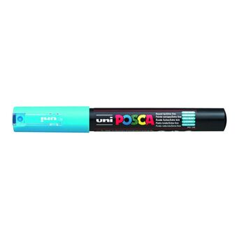 POSCA Marcador PC-1MC, Ponta Redonda Extrafina 0,7 – 1 mm, Tecnologia Tinta Líquida, Azul Claro