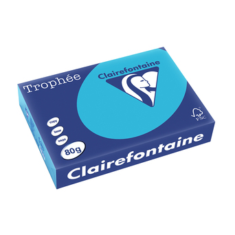 Clairefontaine Papel Cópia, Laser e Jato de Tinta Trophée, A4, 80 g/m², Azul Real, Resma de 500 Folhas