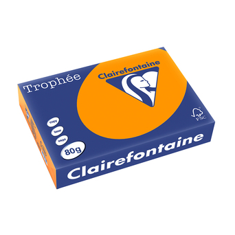 Clairefontaine Papel Cópia, Laser e Jato de Tinta Trophée, A4, 80 g/m², Laranja, Resma de 500 Folhas