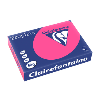 Clairefontaine Papel Cópia, Laser e Jato de Tinta Trophée, A4, 80 g/m², Rosa Fluorescente, Resma de 500 Folhas