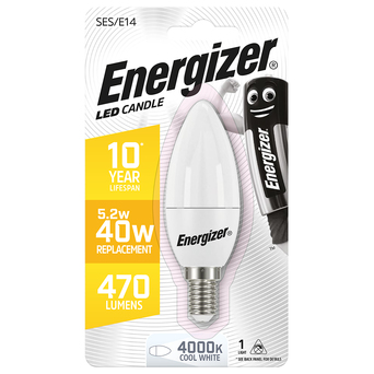 Energizer Lâmpada LED Vela, E14, 470 Lúmenes, 4000 K, Luz Branca Frio