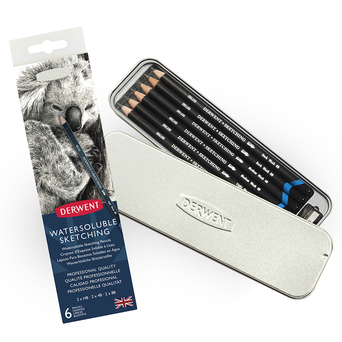 Derwent Lápis de Grafite Solúvel em Água, 6 Lápis