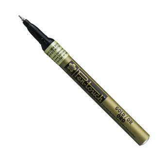 SAKURA Marcador Pen-Touch, Ponta Extrafina, 0,7 mm, Dourado