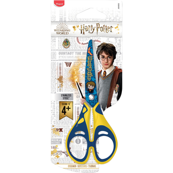 Maped Tesoura Escolar Harry Potter, 13 cm, Azul e Amarelo
