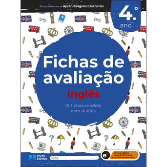 PORTO EDITORA Livro 'Fichas de Avaliação- Inglês', 4º. Ano