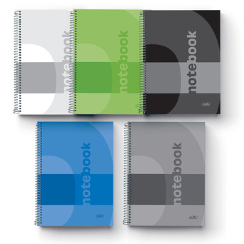 FIRMO Caderno Espiral Notebook, B5, 120 Folhas, Quadriculado, Cores Sortidas