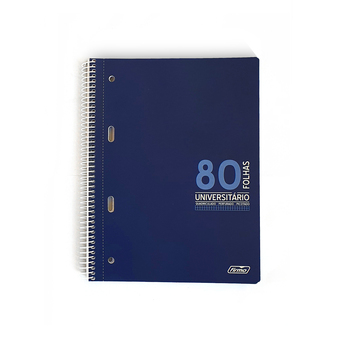 FIRMO Caderno Espiral Universitário, B5, 80 Folhas, Quadriculado, Azul