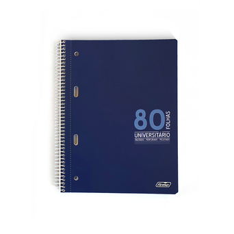 FIRMO Caderno Espiral Universitário, B5, 80 Folhas, Pautado, Azul