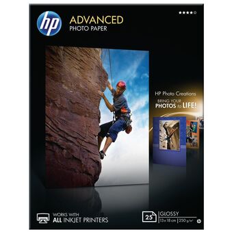 HP Advanced Papel Fotográfico para Jacto de Tinta 130 x 180 mm Brilhante 250 g/m² Branco 25 Folhas