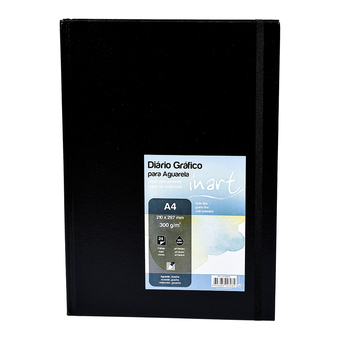 INART Diário Gráfico Aguarela, A4, 300 g/m2, 24 Folhas