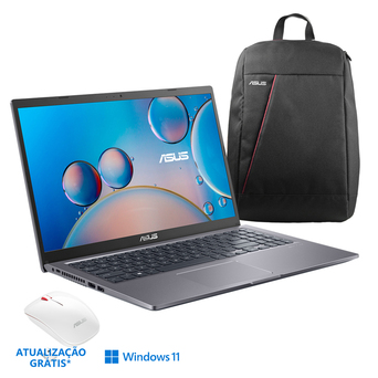 ASUS Portátil F515MA, 15,6”, Intel® Celeron® N4020, 4 GB RAM, 1 TB HDD + 256 GB SSD, Cinzento com Mochila e Rato sem Fios