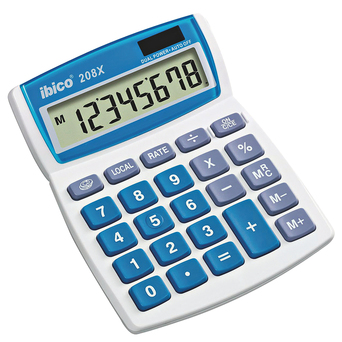 ibico Calculadora de Secretária 208X, 8 Dígitos, Cinzento