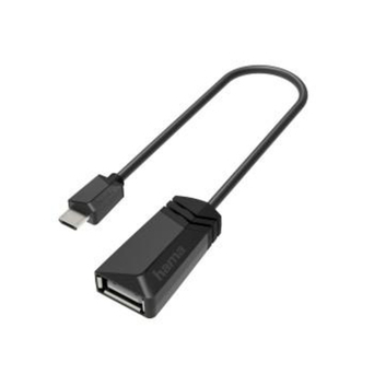 hama Adaptador Micro-USB Macho/USB-A Fêmea, 2.0, Preto