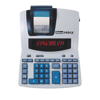 ibico Calculadora de Secretária com Impressão Térmica 1491X, 14 Dígitos, Cinzento