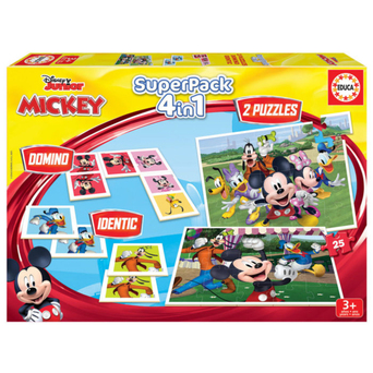 EDUCA Jogo Super Pack 4 em 1 Mickey, 3+ Anos