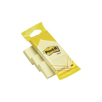 Post-it Bloco Notas Aderentes 38 x 51 mm, Canary Yellow™, Pack 3, 100 folhas