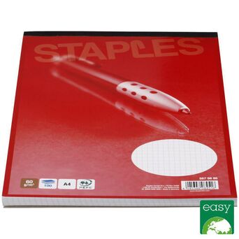 Staples Bloco de Notas, A4, 100 Folhas, 60 g/m², Quadriculado