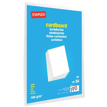 Staples Cartolina, A4, 180 g/m², Branco, 50 Folhas