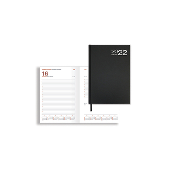 FIRMO Agenda Diária Orion, 145 x 205 mm, Preto