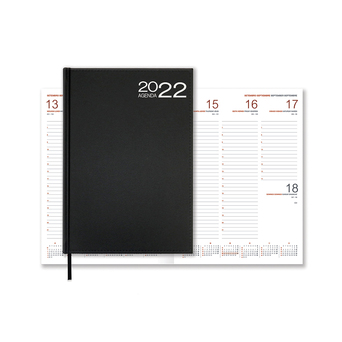 FIRMO Agenda Semanal Orion, 197 x 265 mm, Preto