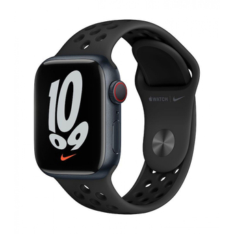 APPLE Smartwatch Watch Series 7 Nike + Cellular, 41 mm, Caixa Alumínio Preto e Cinzento e Bracelete Nike Preta