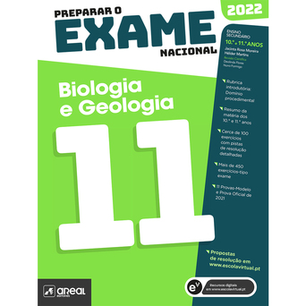 AREAL EDITORES Livro Preparação para o Exame Nacional 2022, Biologia e Geologia, 11º Ano