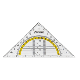 WESTCOTT Esquadro Geométrico, 45°/45°, 14 cm, Transparente