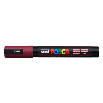 POSCA Marcador PC-5M, Ponta Redonda Média 1,8 a 2,5 mm, Tecnologia de Tinta Líquida, Vermelho Vinho