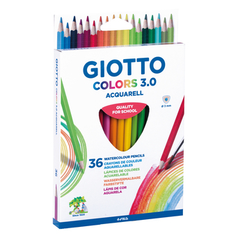 GIOTTO Lápis de Cor Aguareláveis Colors 3.0, Corpo Triangular, 36 Cores