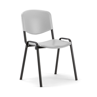 LINEA FABBRICA Cadeira de Visitante Empilhável D500P, Polipropileno e Metal, Cinzento