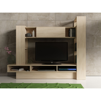 CSD Móvel TV Media Wood, 210 x 170,1 x 41,2 cm, Aglomerado Madeira, Carvalho Claro