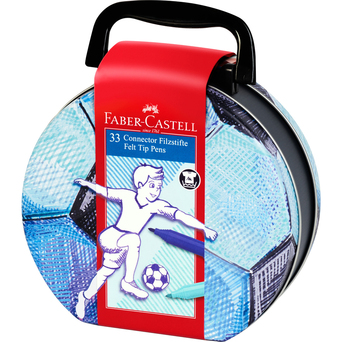 FABER-CASTELL Caneta de Feltro Futebol C33, Caixa com 33 Cores