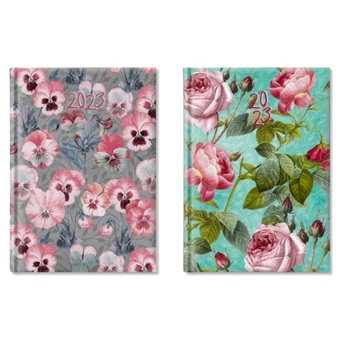 PAPIRO Agenda Diária Flowers, 120 x 165 mm, Sortido - 2023