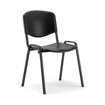 LINEA FABBRICA Cadeira de Visitante Empilhável D500P, Polipropileno e Metal, Preto