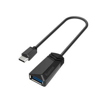 hama Cabo USB-C Macho/USB-A Fêmea, 0,15 m, Preto