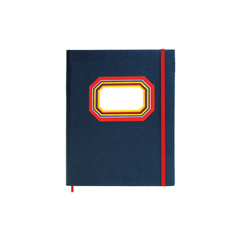 FIRMO Caderno Clássico, 105 x 144 mm, 96 Folhas, Quadriculado, Azul, Elástico Vermelho