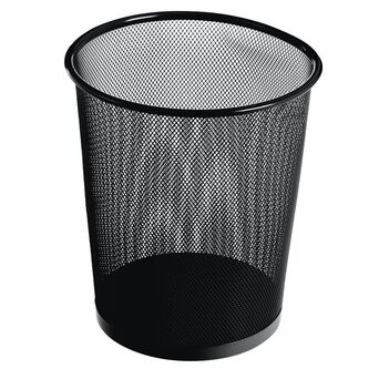 REYMON Cesto de Papéis Mesh, Metal, Preto