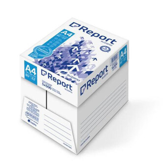 REPORT Papel Impressora A4 Premium, 80 g/m², Branco, Caixa de 5 Resmas