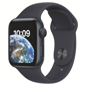 APPLE Smartwatch Watch SE GPS, Caixa em Alumínio  Preto Meia-Noite de 40 mm,  com Bracelete Desportiva Preto Meia-Noite, Regular