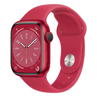 APPLE Smartwatch Watch Series 8 GPS + Cellular, Caixa em Alumínio Vermelho de 41 mm, com Bracelete Desportiva Vermelho, Regular