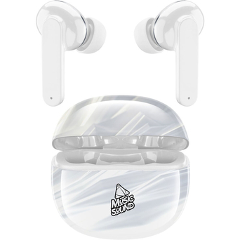 MUSIC SOUND Auriculares True Wireless Fantasy, Bluetooth, Branco com Caixa de Carregamento