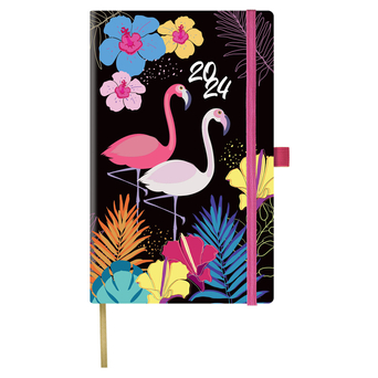 PAPIRO Agenda de Bolso Flamingo, 90 x 140 mm, Preto
